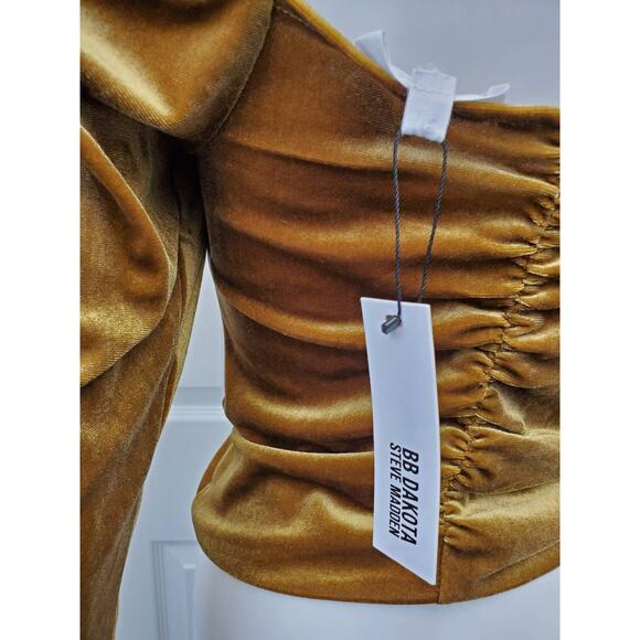 BB Dakota Top Velvet Ruched Crop Party Going Out Dinner Date Holiday Brunch - Picture 10 of 12